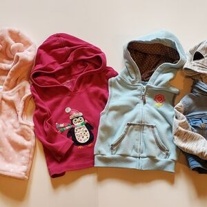 Cute Lot Of 4 Baby Girl Winter Clothes 12M Carter’s Baby Gap Cat &Jack Hoodies